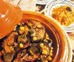 Tajine aux aubergines frites